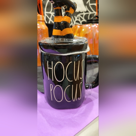 Hocus Pocus Rae Dunn Black Mug Witch Stocking Boots Topper - Picture 5 of 7